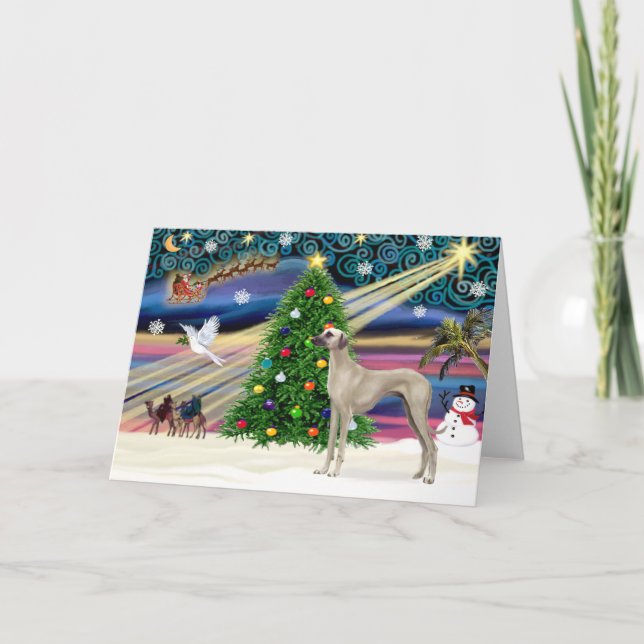 Christmas Magic Sloughi (stand) Holiday Card (Front)