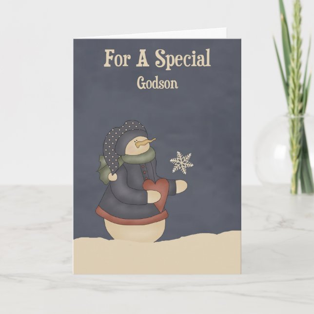 Christmas Magic Snowflake Godson Holiday Card (Front)