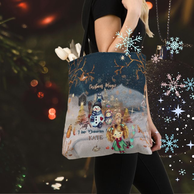 Christmas Magic with cute Characters Tote (Christmas Magic with cute Characters Tote)