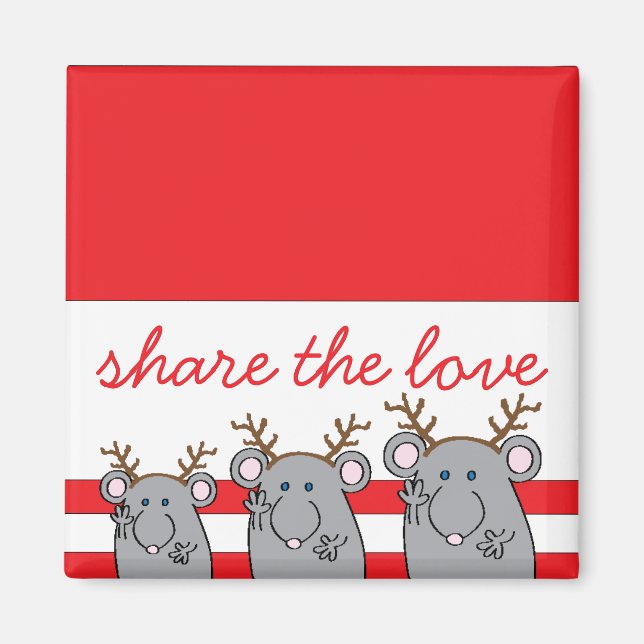 Christmas Magnet Square Merry Christmouse (Front)