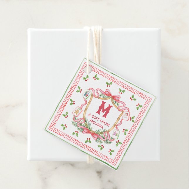Christmas Mahjong | Monogram Favour Tags (In Situ)