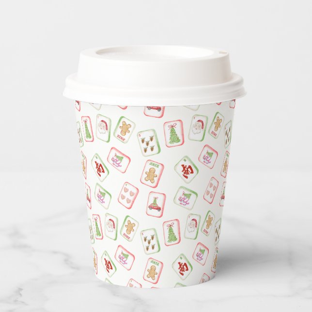 Christmas Mahjong Tiles Paper Cups (Front)