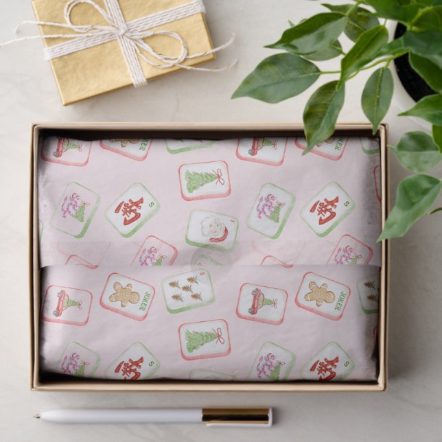 Christmas Mahjong Tiles Tissue Paper (Gift)