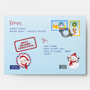 Christmas Mail Envelope for Santa Claus  Letter