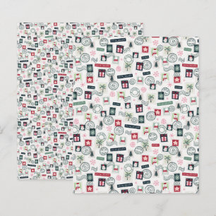 Christmas Mail Stamps Scrapbook Paper