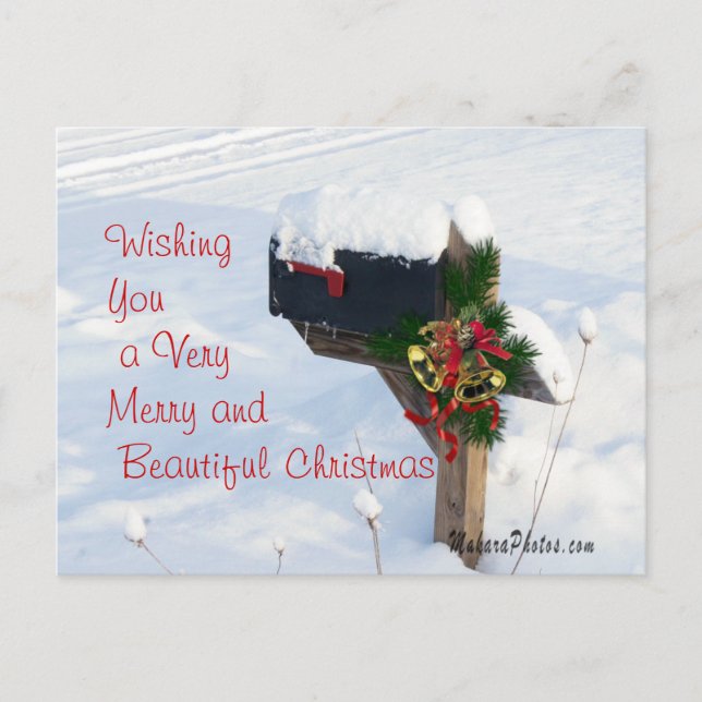 Christmas Mailbox/Bells Postcard 2- customise (Front)