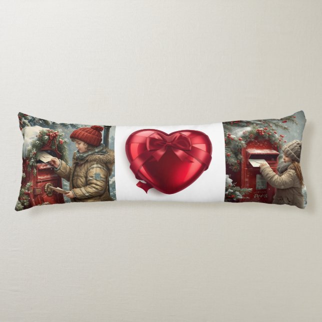 Christmas mailbox cozy winter bedding body cushion (Front)
