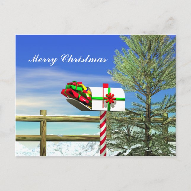Christmas Mailbox Holiday Postcard (Front)