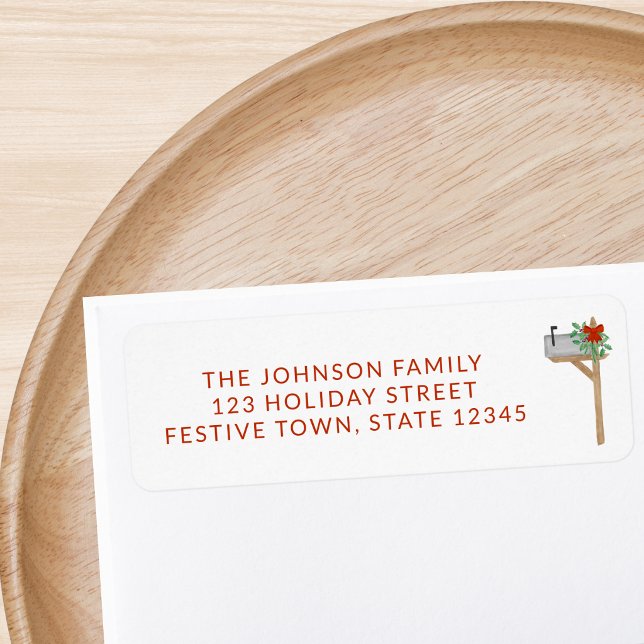 Christmas Mailbox Red Text Return Address (Creator Uploaded)