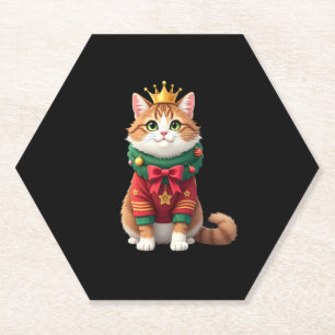 Christmas Maine Coon American Longhair (1) Paper Coaster