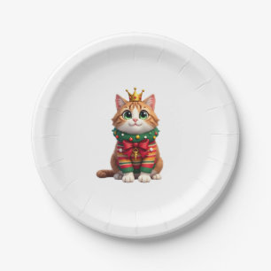 Christmas Maine Coon American Longhair (4) Paper Plate