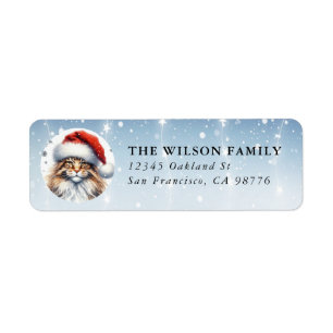 Christmas Maine Coon Cat Return Labels
