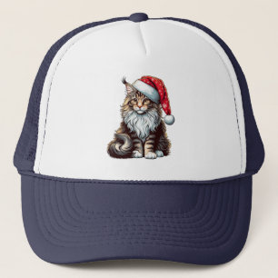 Christmas Maine coon cat, Santa Maine Coon kitten Trucker Hat