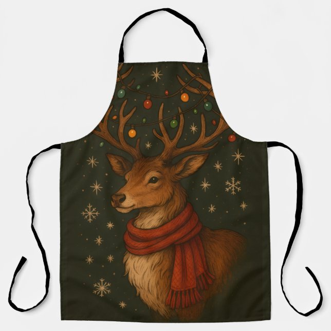 Christmas Majestic Reindeer Apron (Front)