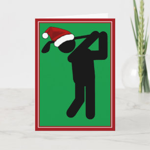 Christmas Male Golfer - Golf Symbol Holiday Card