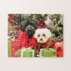 Christmas - Maltese - Annie and YorkiePoo - Hannah