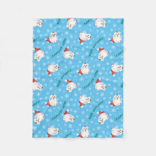 Christmas Maltese Fleece Blanket