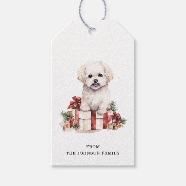 Christmas Maltese Gift Tags (Front)
