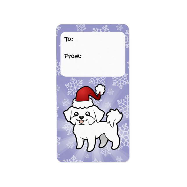Christmas Maltese Gift Tags (puppy cut) (Front)