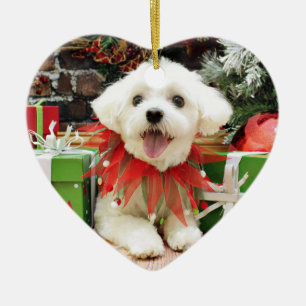 Christmas - Maltese - Miley Ceramic Tree Decoration