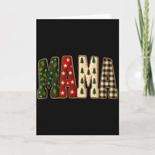 Christmas Mama,tree Buffalo Plaid Mama Funy Gift T Card