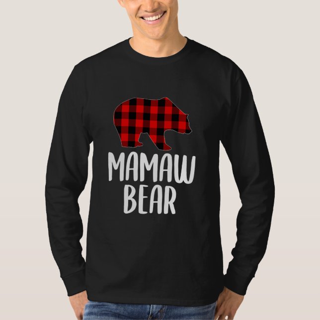 Christmas Mamaw Bear Shirt Grandma Bear Plaid (Front)