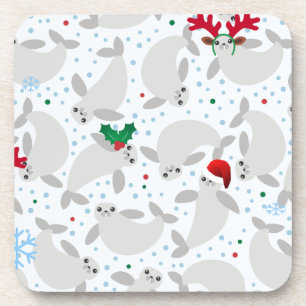 christmas manatee coaster