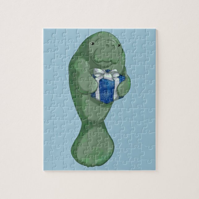 Christmas Manatee Jigsaw Puzzle (Vertical)