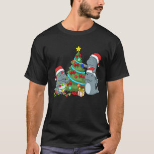 Christmas Manatee Shirt Women Manatee Gifts Kids C