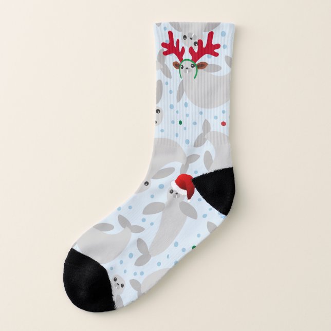 christmas Manatee Socks (Left Outside)