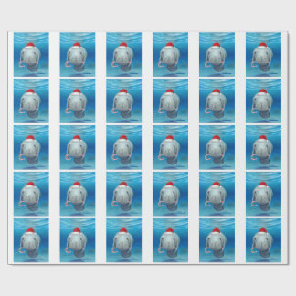 Christmas Manatee Wrapping Paper