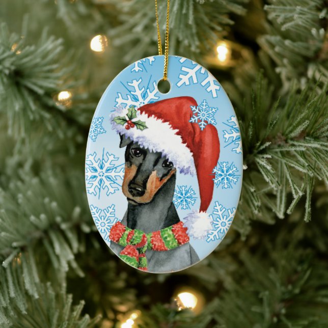 Christmas Manchester Terrier Ceramic Tree Decoration (Tree)