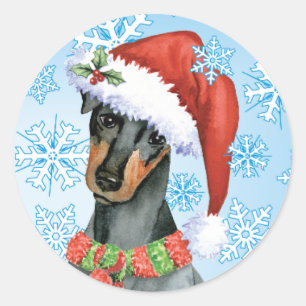 Christmas Manchester Terrier Classic Round Sticker