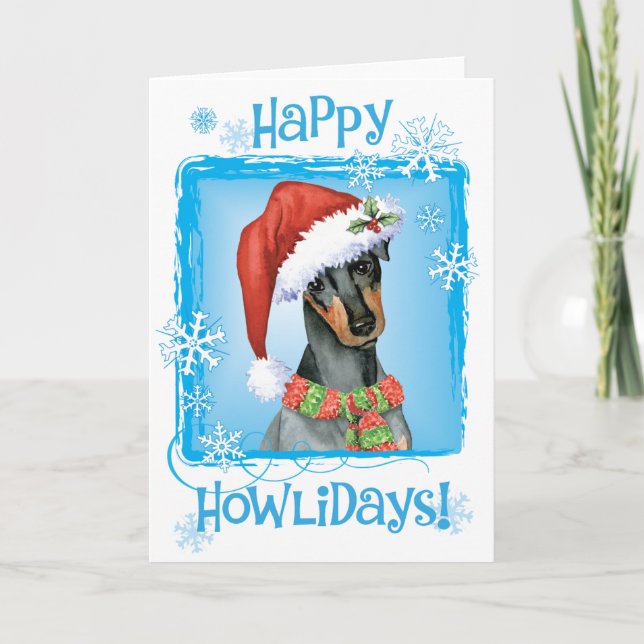 Christmas Manchester Terrier Holiday Card (Front)