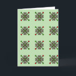 Christmas Mandala Pattern Card<br><div class="desc">Beautiful Christmas mandala pattern on a cozy fleece blanket. A festive holiday design featuring classic green and red tones,  perfect for winter home decor.</div>