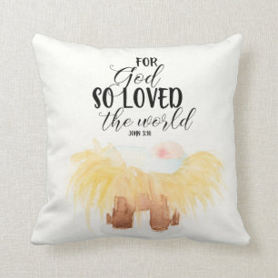 Christmas Manger Pillow John 3:16