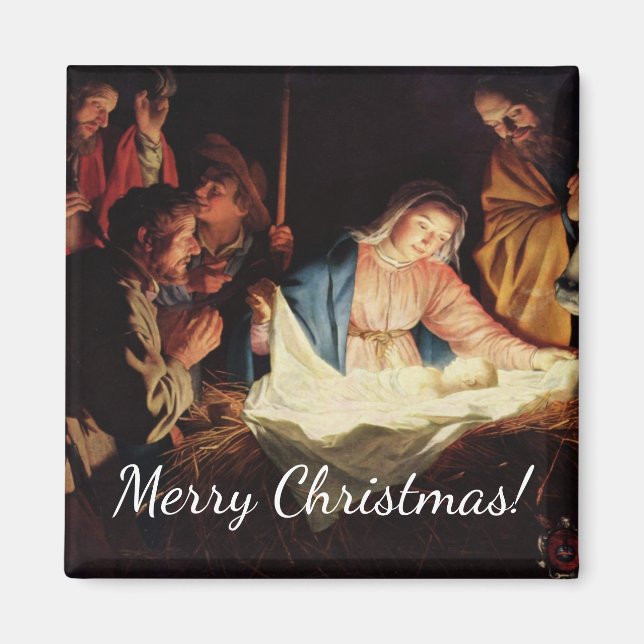 Christmas Manger Scene Magnet (Front)
