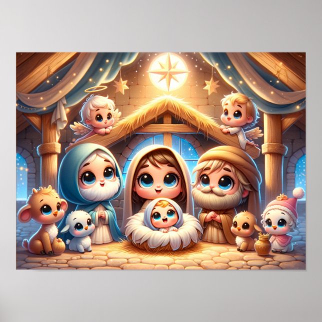 Christmas Manger Scene Poster (Front)