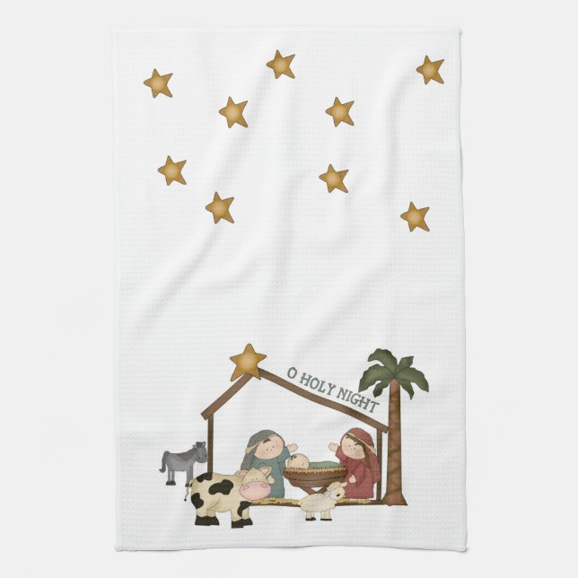 Christmas Manger Scene Towel (Vertical)