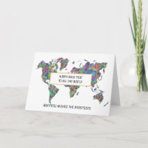 Christmas MAP Greeting Card New Year Personalized