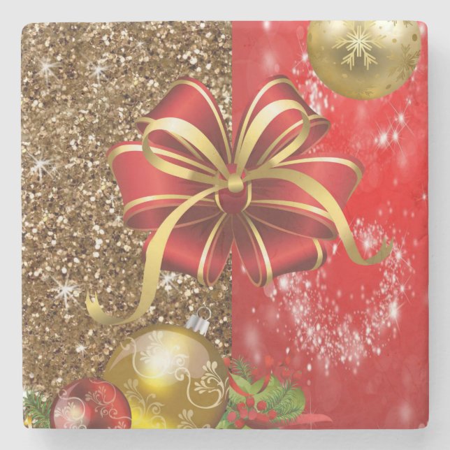 Christmas Marble Stone Coaster (Front)