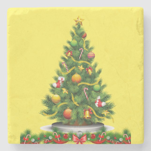 Christmas Marble Stone Coaster, Coaster (Front)