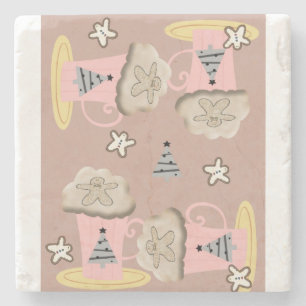 Christmas Marble Stone Coaster, Coffee Cappuccino  Coaster