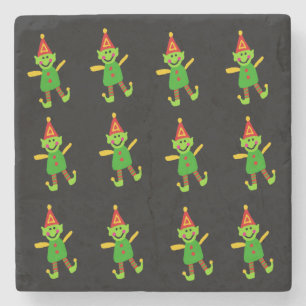 Christmas Marble Stone Coaster, Elf Coaster