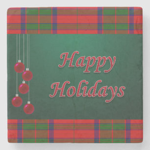 Christmas Marble Stone Coaster, Happy Holidays Coaster