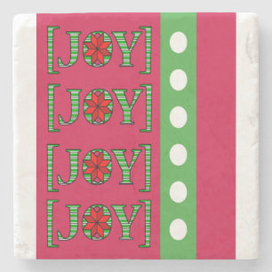 Christmas Marble Stone Coaster, Joy Coaster