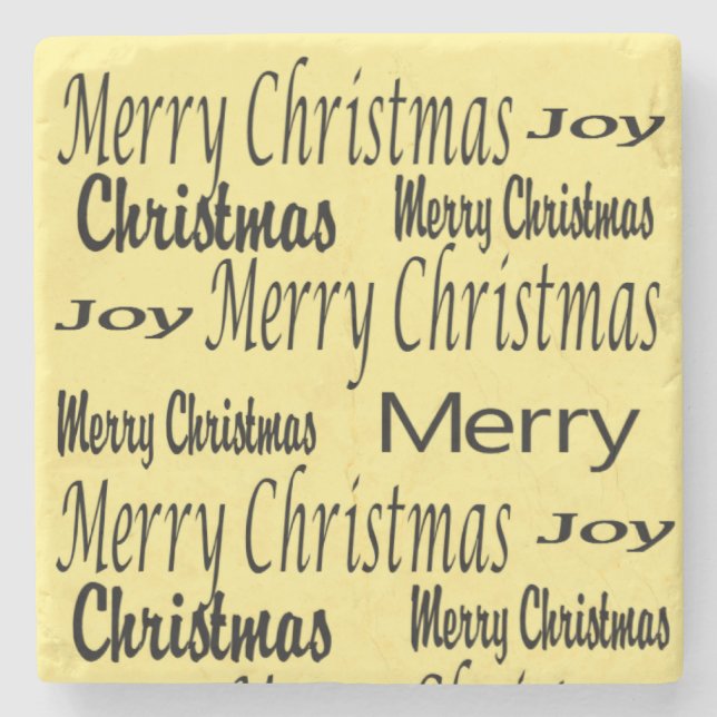 Christmas Marble Stone Coaster, Joy  Coaster (Front)