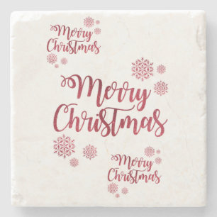 Christmas Marble Stone Coaster, Merry Christmas Coaster