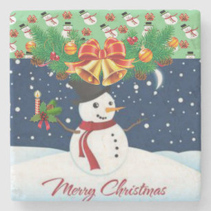 Christmas Marble Stone Coaster, Merry Christmas Coaster