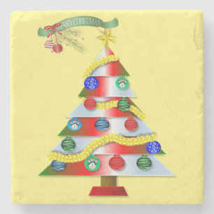 Christmas Marble Stone Coaster, Merry Christmas Coaster